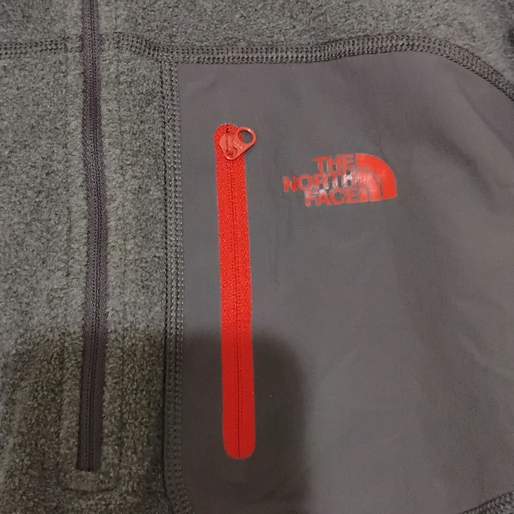 The North Face Men's Fleece Polartec Quarter Zip Gray Pullover Top Sz L